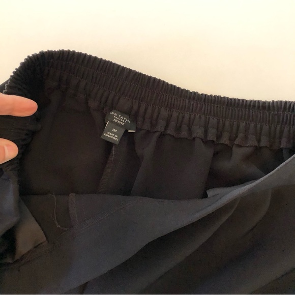 Ann Taylor Factory Petite Women’s 12P Black Pull On Track Pants w/ White Stripe - Picture 12 of 13